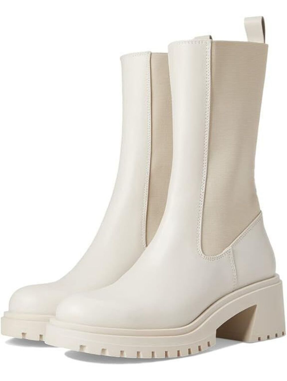 STEVE MADDEN Beige Hesitant Leather Chelsea Boots 8 (139.95)